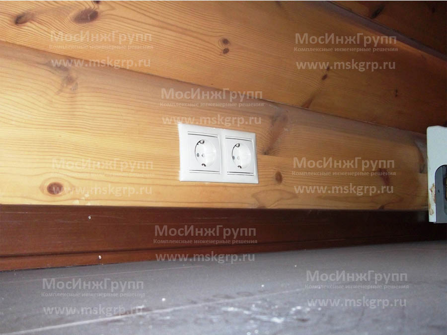 Скрытый электромонтаж в деревянном доме - розетки